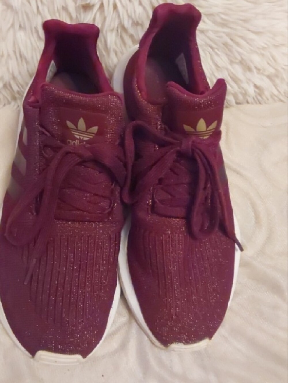adidas Women's Maroon Knit Lace-Up Athletic Sneakers - Picture 2 of 3